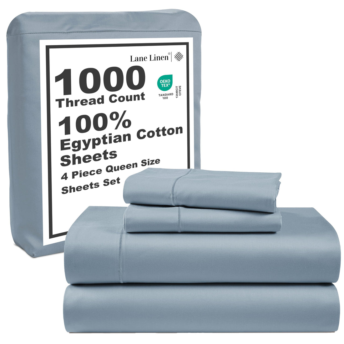 LANE LINEN Queen Sheet Set – Mineral