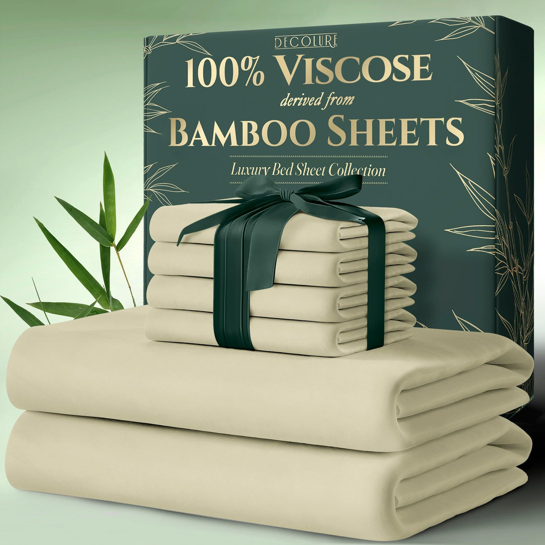 DECOLURE Bamboo Sheet Set – King, Cooling Taupe