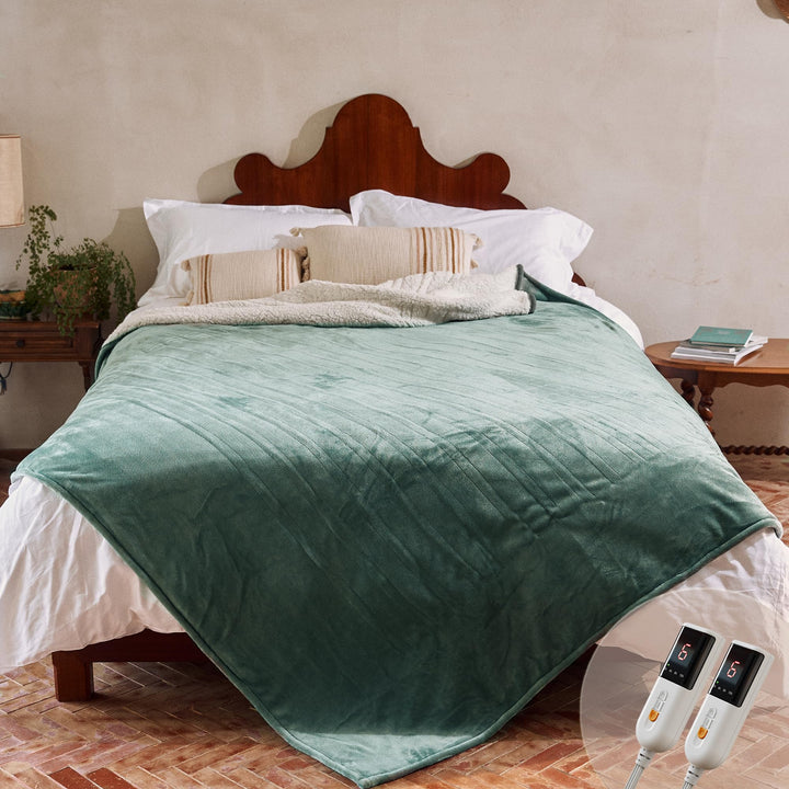 GOTCOZY Electric Heated Throw – Green, 50"x60"