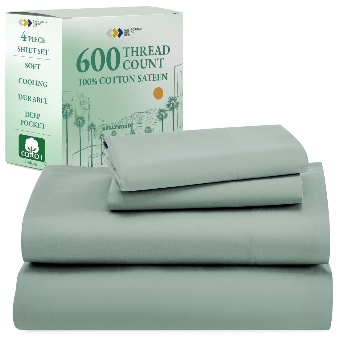 California Design Den King Sheet Set – 100% Cotton, White