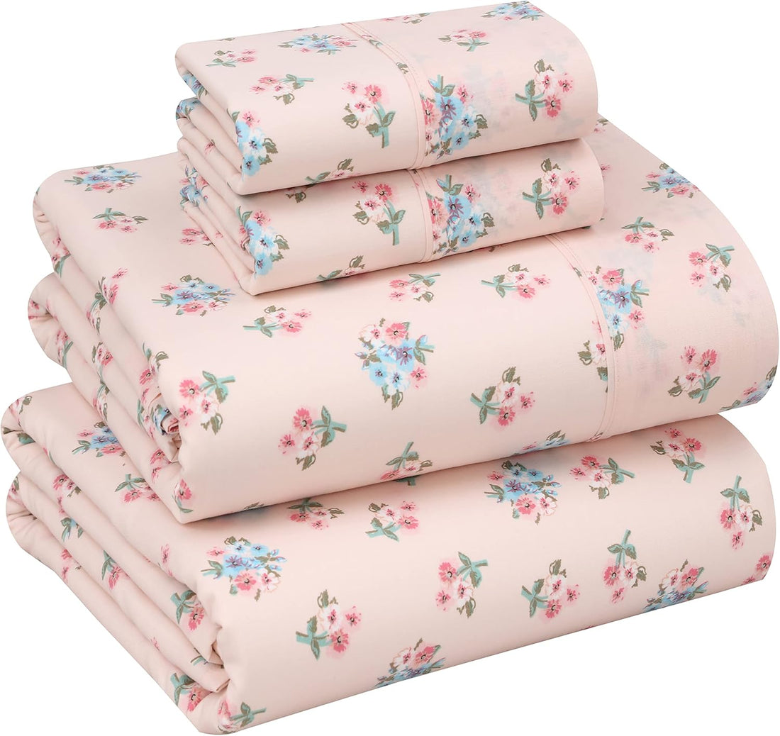 RUVANTI Split King Cotton Sheet Set – Floral, 5PC