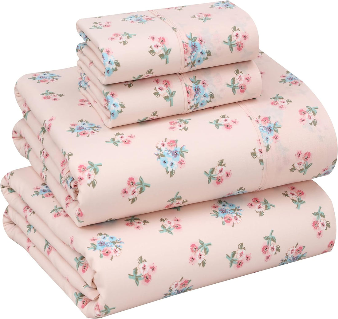 RUVANTI Split King Cotton Sheet Set – Floral, 5PC