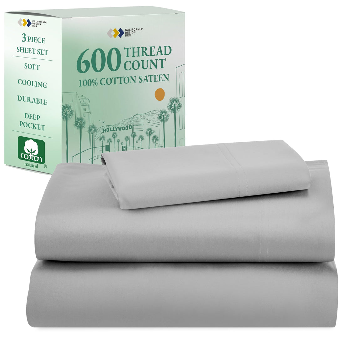 California Design Den King Sheet Set – 100% Cotton, White