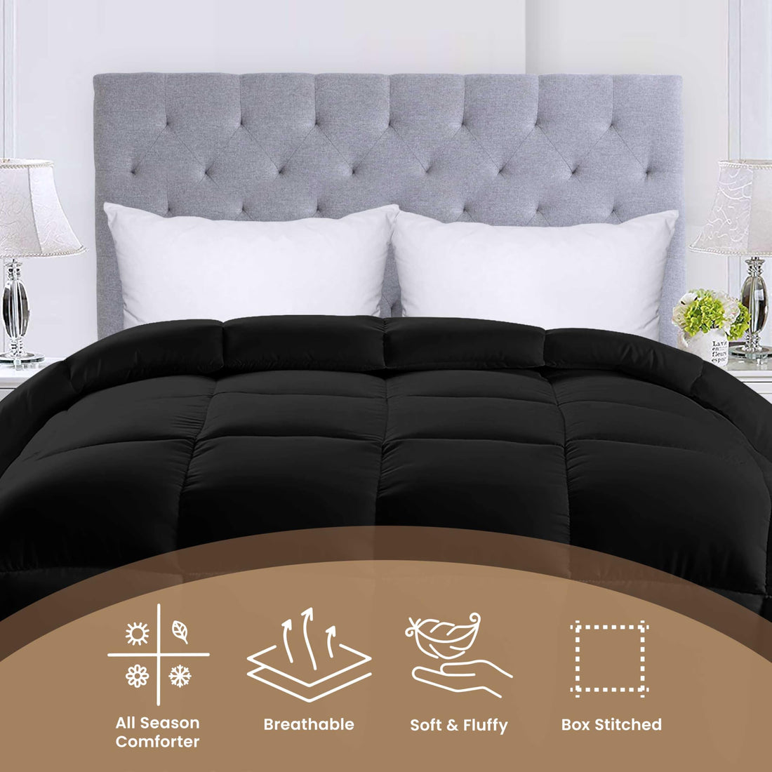 Utopia Queen Comforter – White Down Alternative
