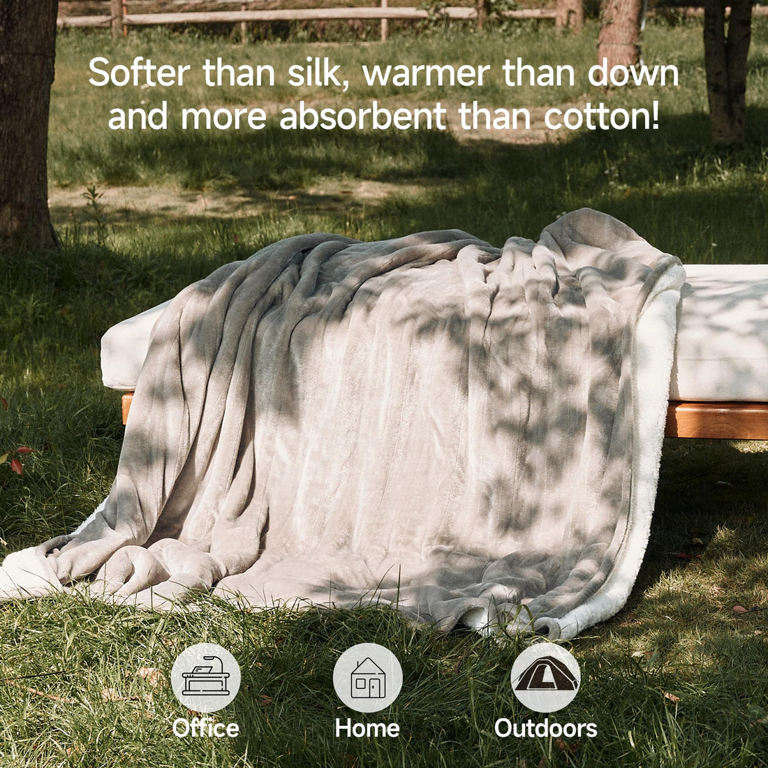 GOTCOZY Electric Heated Throw – Green, 50"x60"
