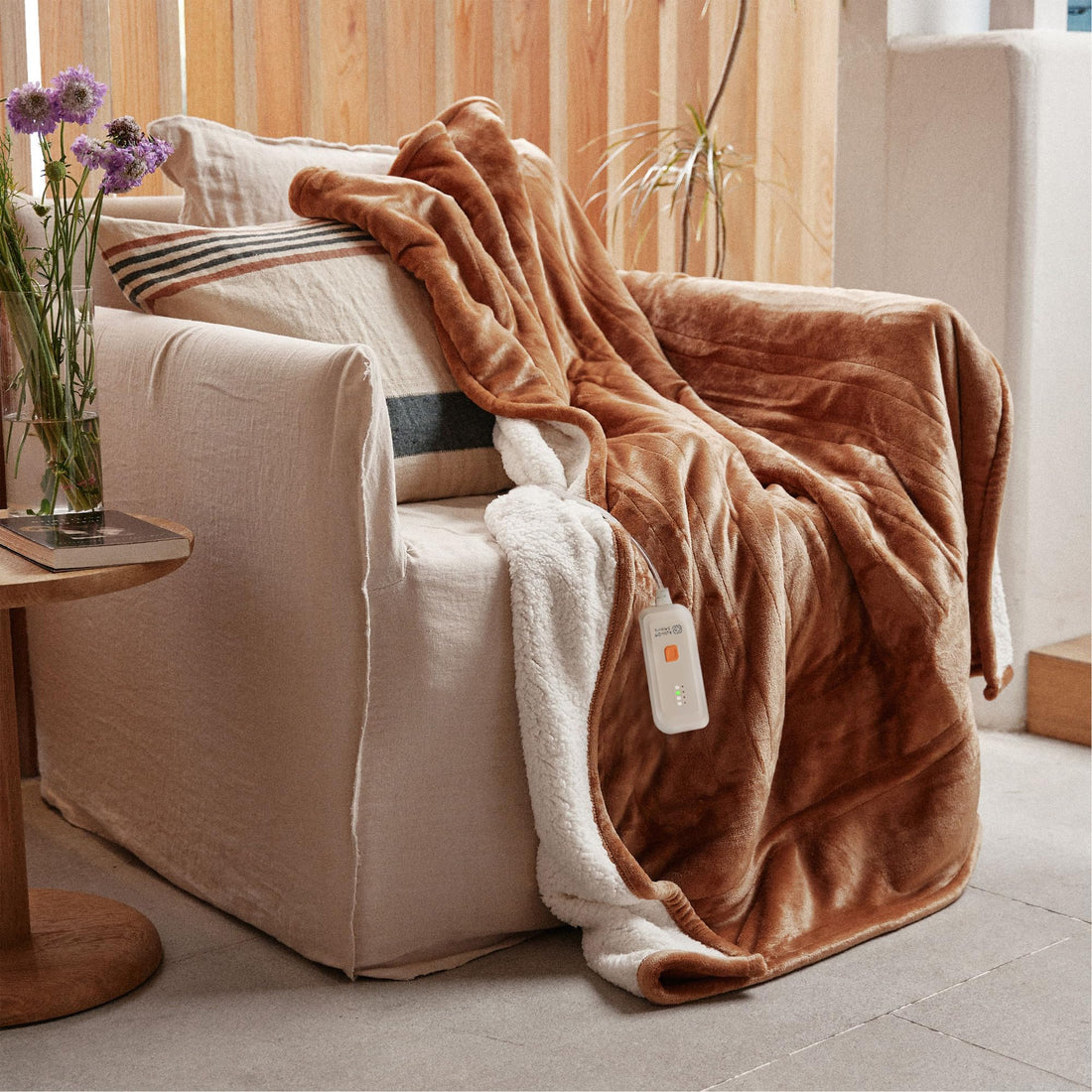 GOTCOZY Electric Heated Throw – Green, 50"x60"