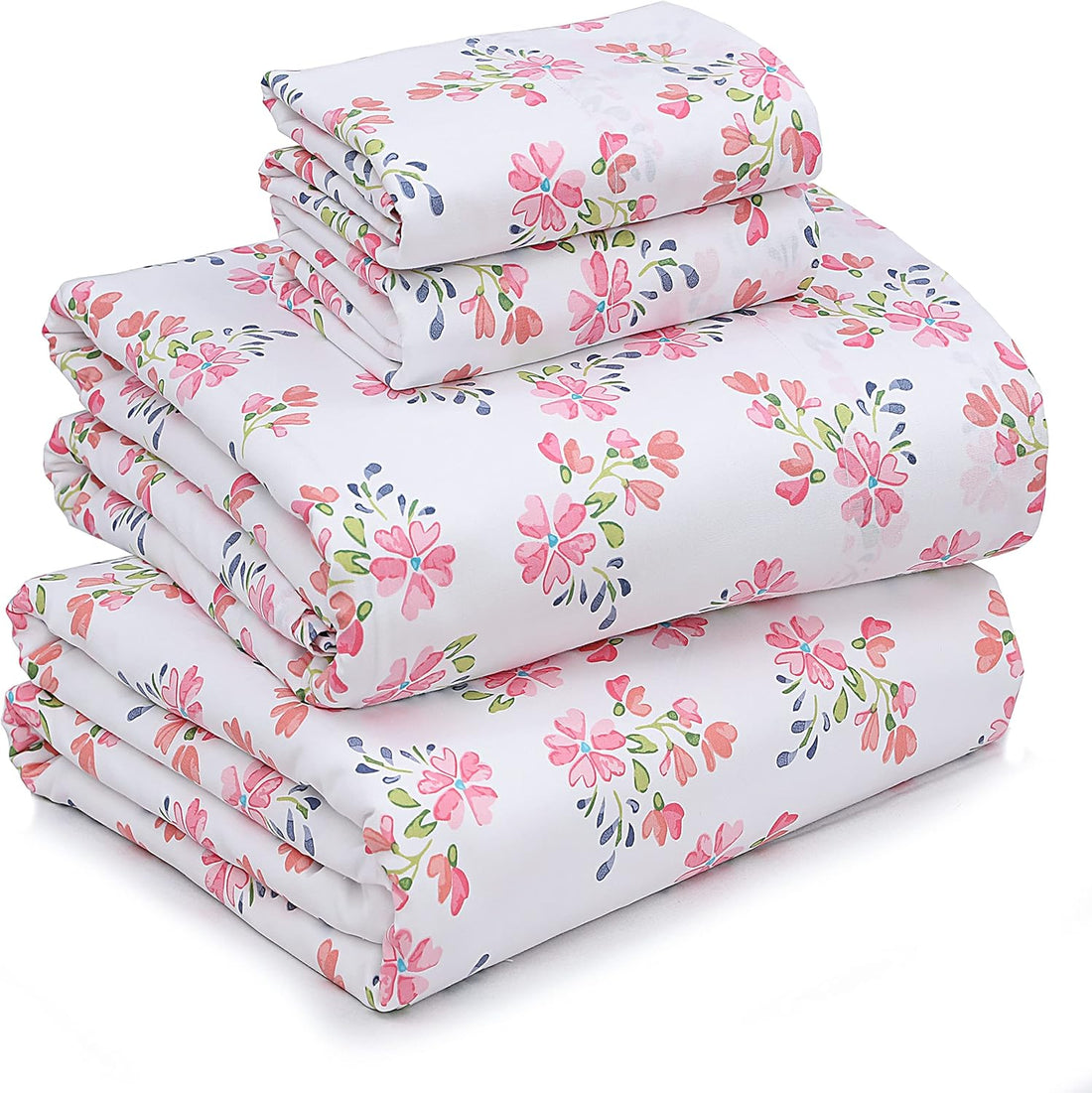 RUVANTI Split King Cotton Sheet Set – Floral, 5PC