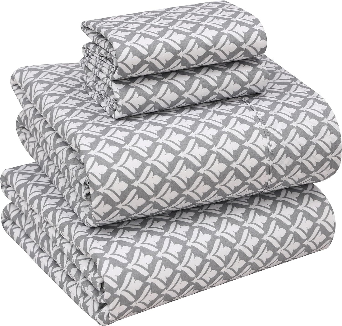 RUVANTI Split King Cotton Sheet Set – Floral, 5PC