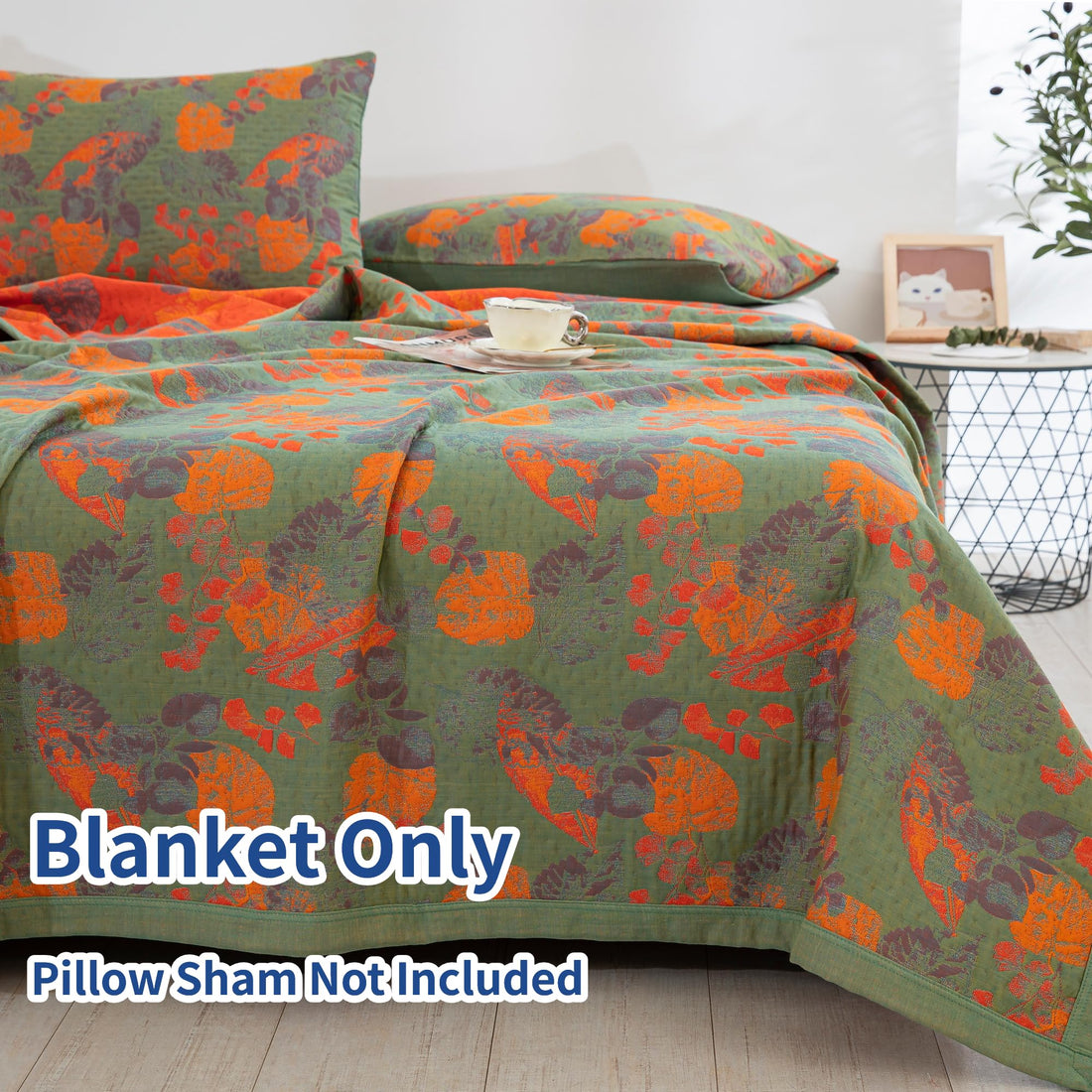 Cotton Jacquard Floral Quilt – King