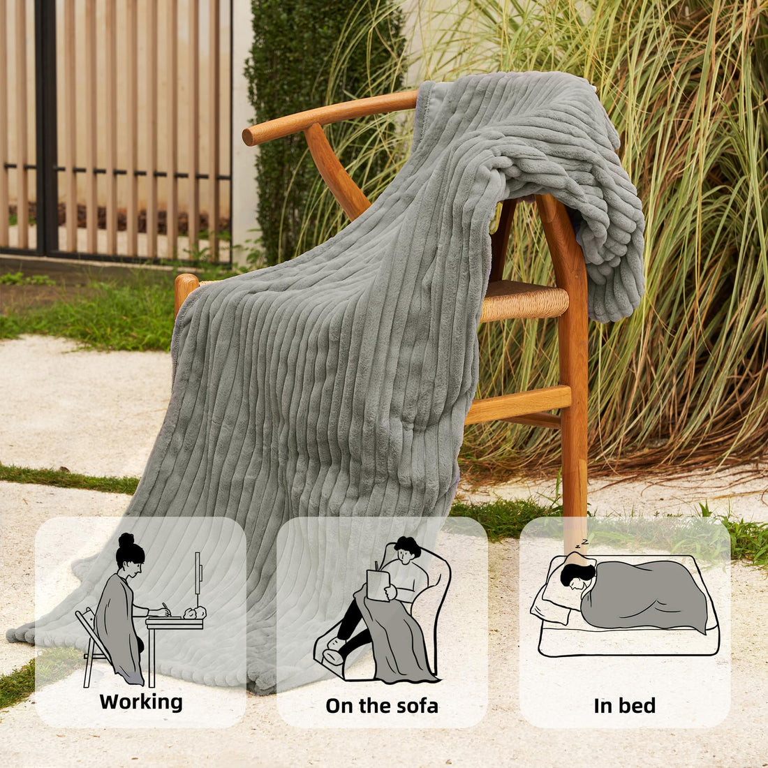 GOTCOZY Electric Heated Throw – Green, 50"x60"