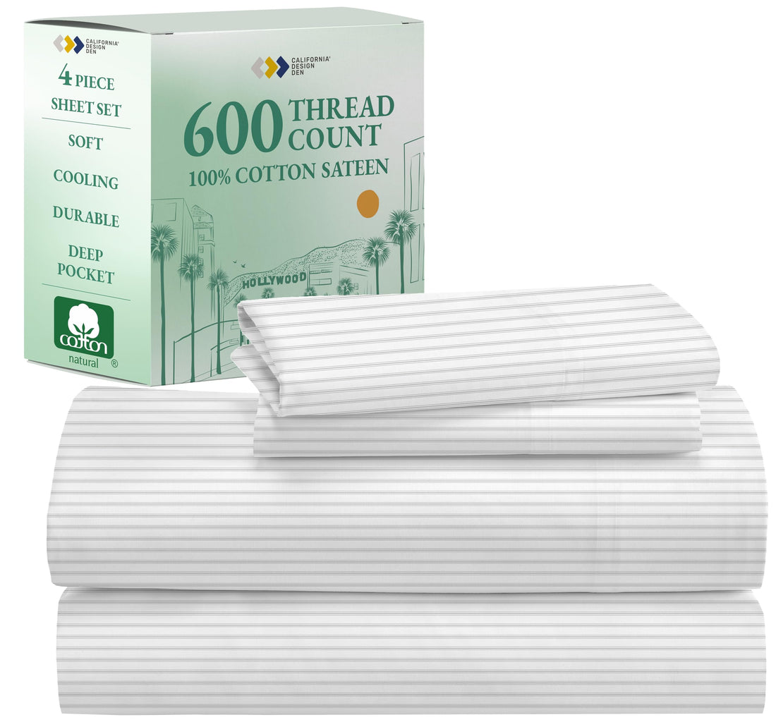 California Design Den King Sheet Set – 100% Cotton, White