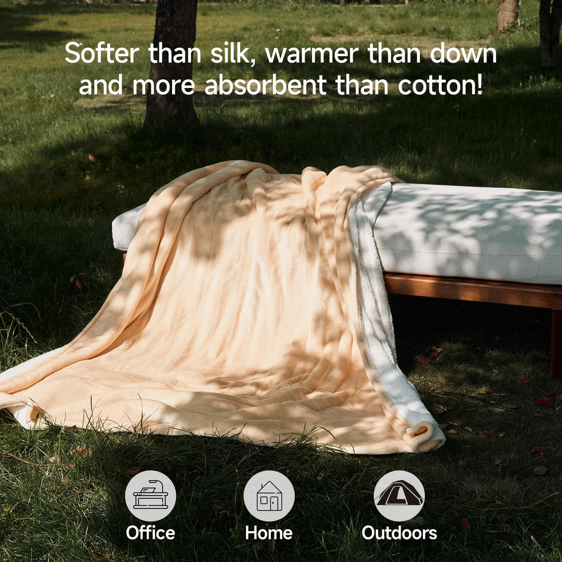 GOTCOZY Electric Heated Throw – Green, 50"x60"
