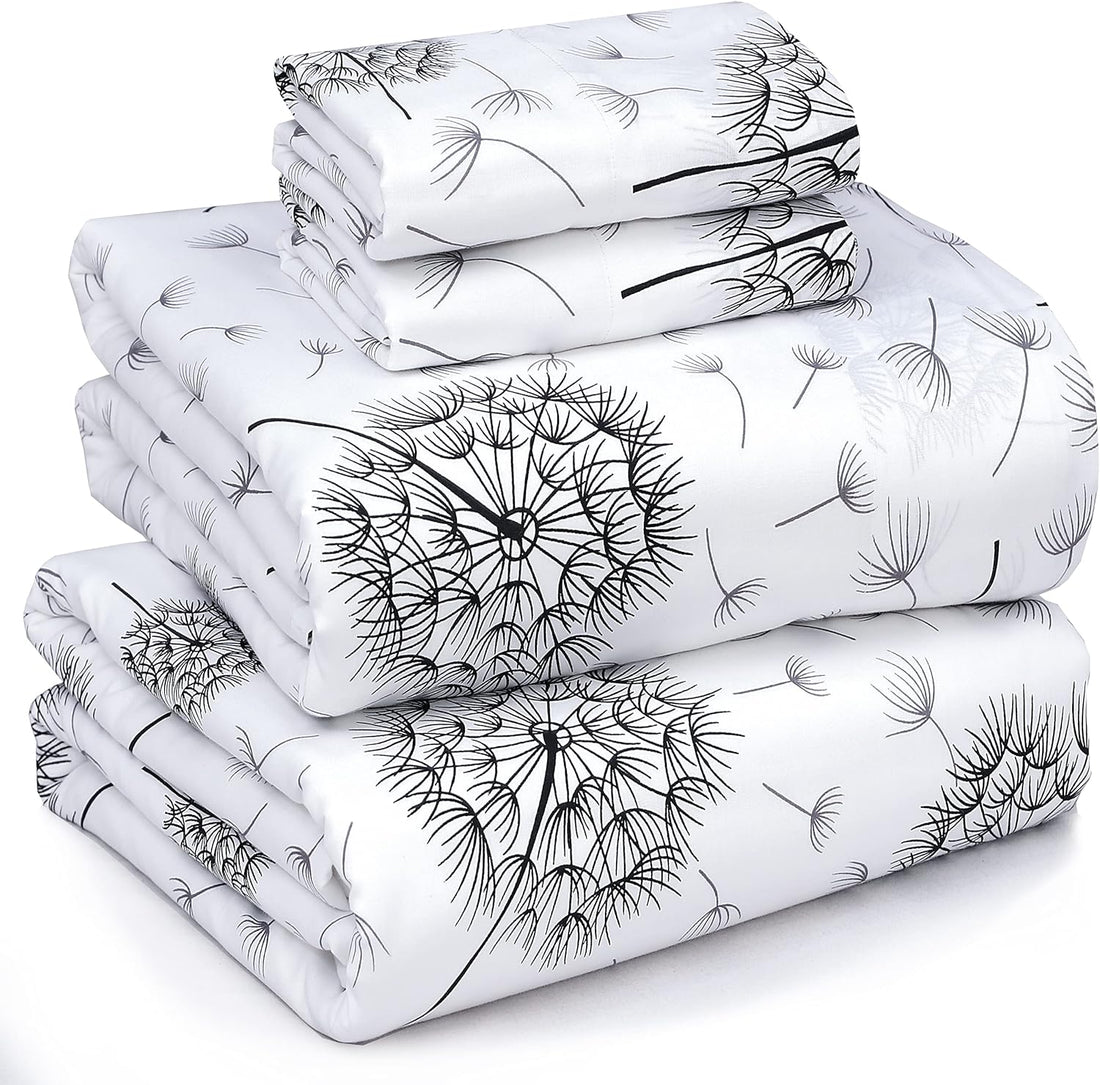 RUVANTI Split King Cotton Sheet Set – Floral, 5PC