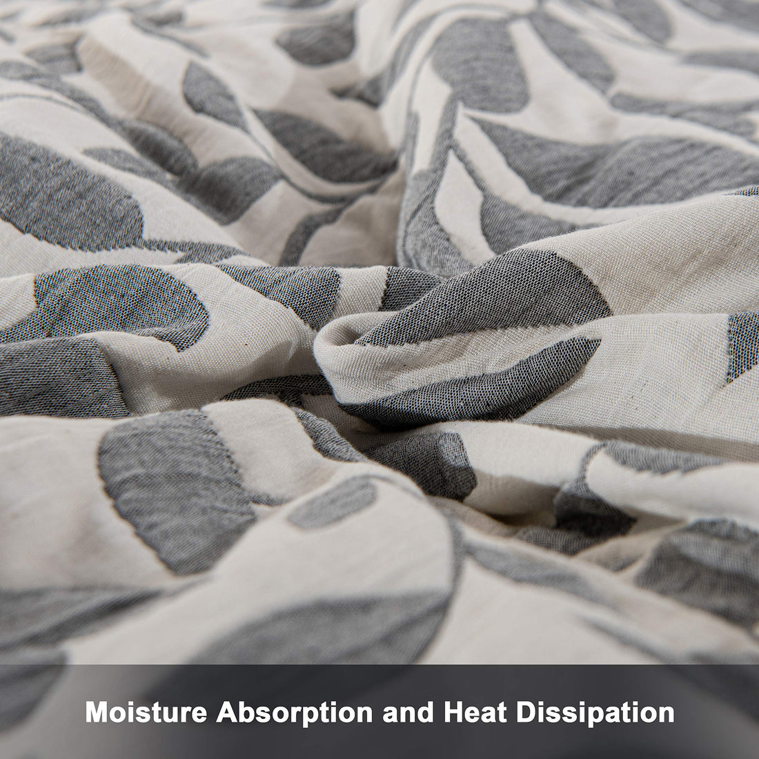 NTBAY Cotton Muslin Quilt – Queen Gray