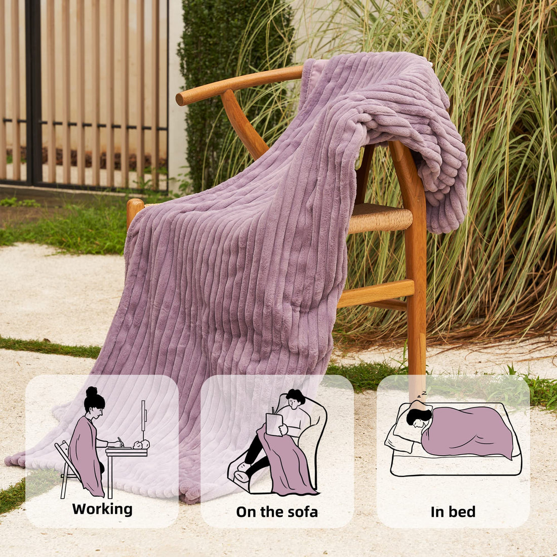GOTCOZY Electric Heated Throw – Green, 50"x60"