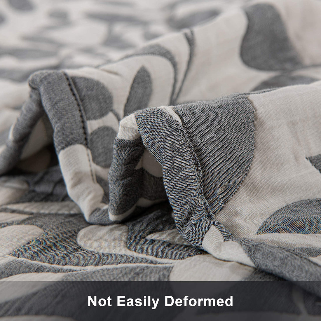 NTBAY Cotton Muslin Quilt – Queen Gray