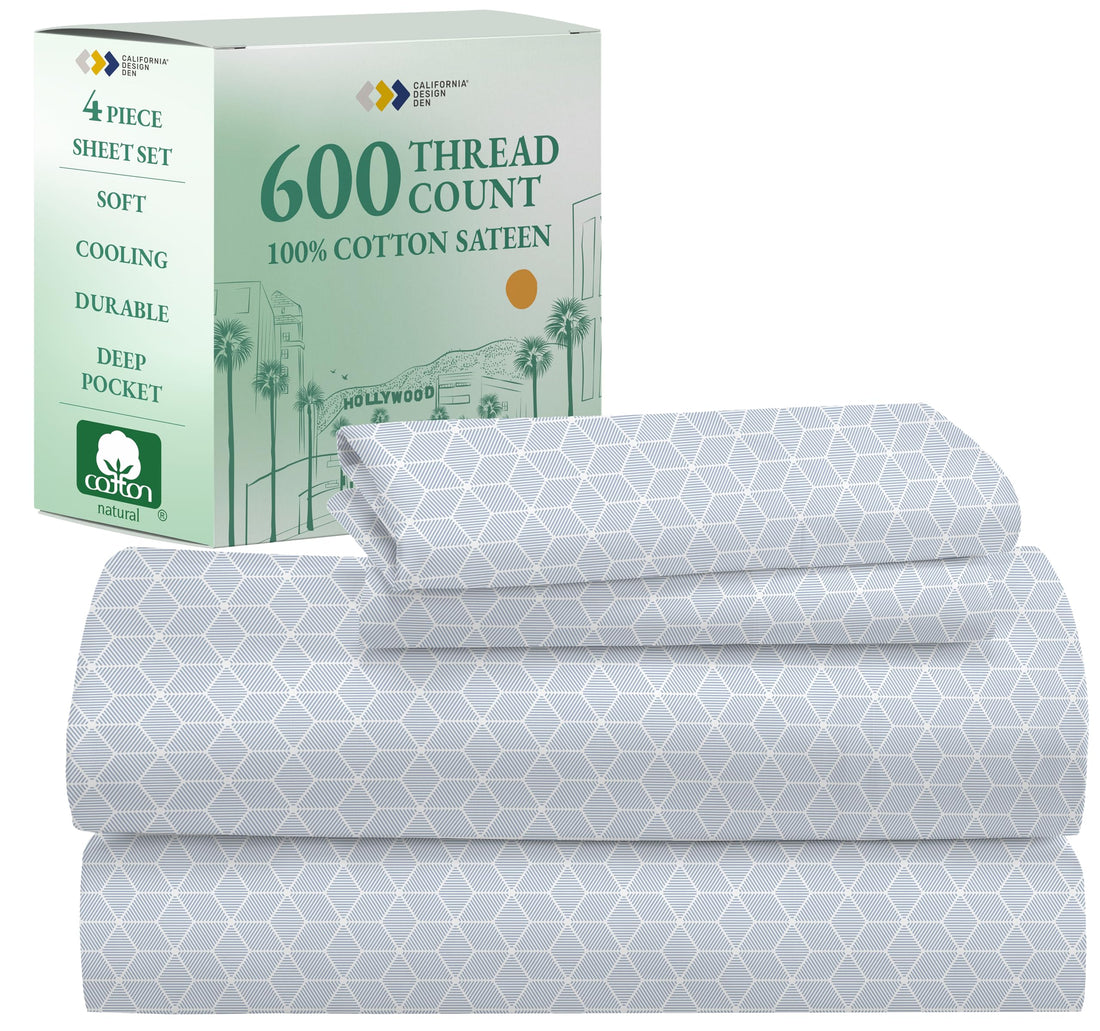 California Design Den King Sheet Set – 100% Cotton, White